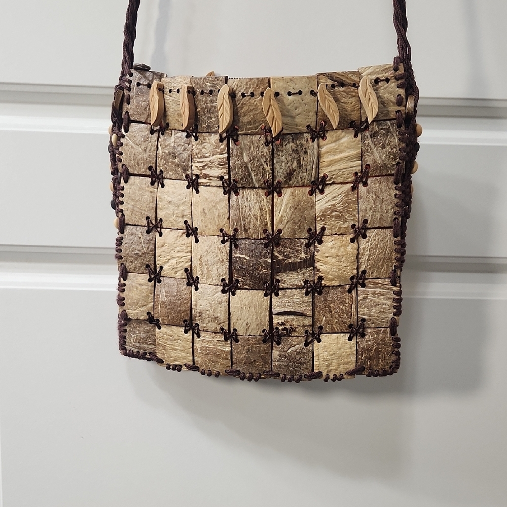 Handcrafted Coconut Shell Crossbody Bag